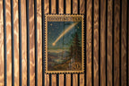 Shooting Star Vintage Stamp Style Metal Sign, Falling Star Night Sky Decor, Celestial Wall Hanging, Meteor Starburst Plaque — photo 2