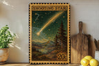 Shooting Star Vintage Stamp Style Metal Sign, Falling Star Night Sky Decor, Celestial Wall Hanging, Meteor Starburst Plaque — photo 3