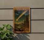 Shooting Star Vintage Stamp Style Metal Sign, Falling Star Night Sky Decor, Celestial Wall Hanging, Meteor Starburst Plaque — photo 5