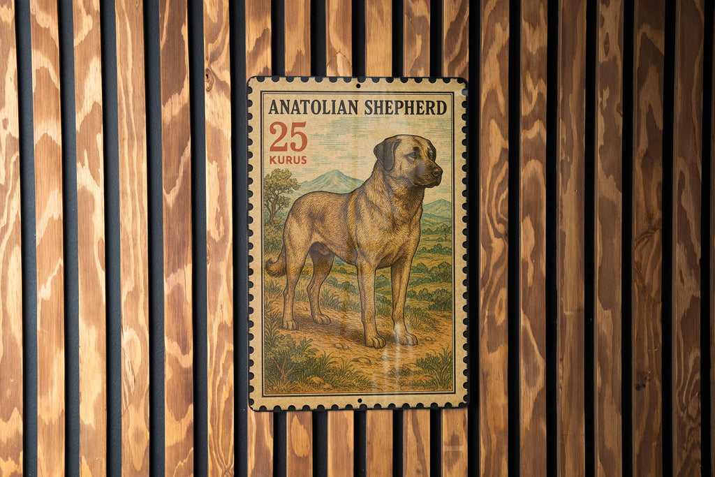 Anatolian Shepherd Dog Vintage Stamp Style Metal Sign, Livestock Guardian Dog Decor, Farmhouse Ranch Wall Plaque, Gift for Dog Lovers — photo 2