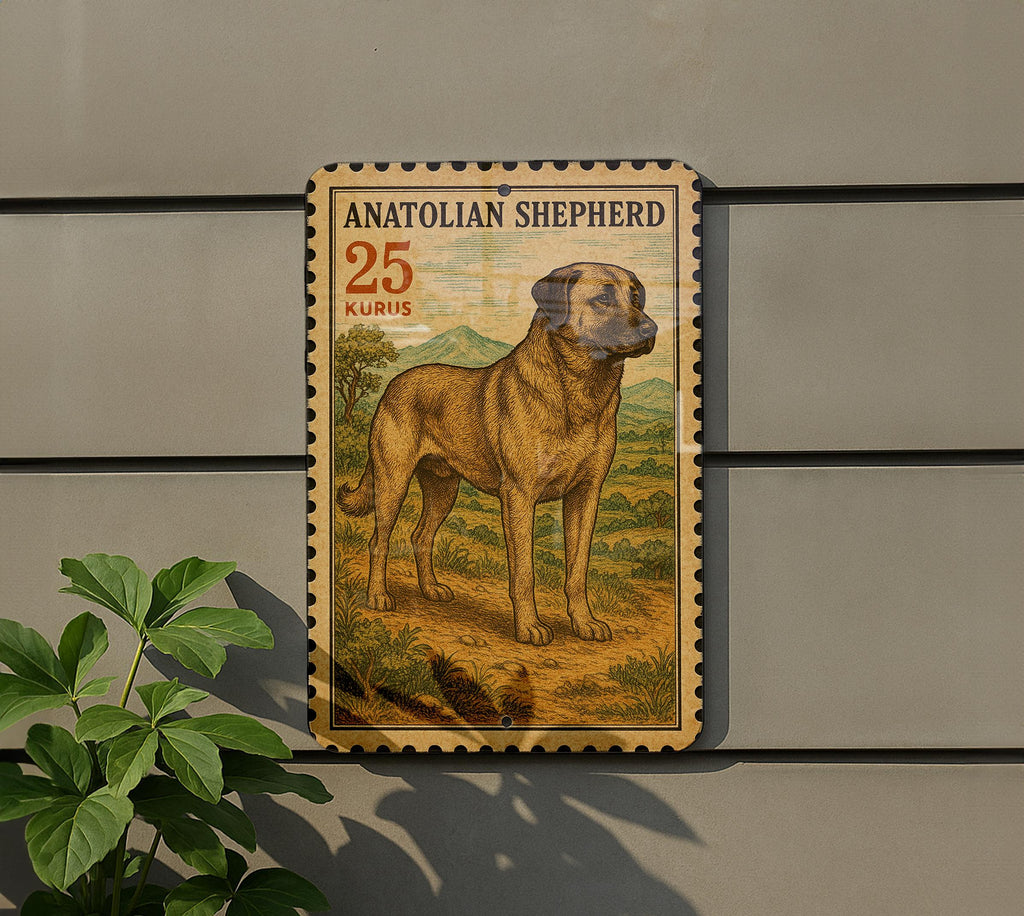 Anatolian Shepherd Dog Vintage Stamp Style Metal Sign, Livestock Guardian Dog Decor, Farmhouse Ranch Wall Plaque, Gift for Dog Lovers — photo 5