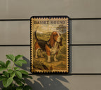 Vintage Stamp Style Basset Hound Tricolor Metal Sign, Basset Hound Dog Decor, Pet Lover Gift, Dog Wall Sign — photo 5