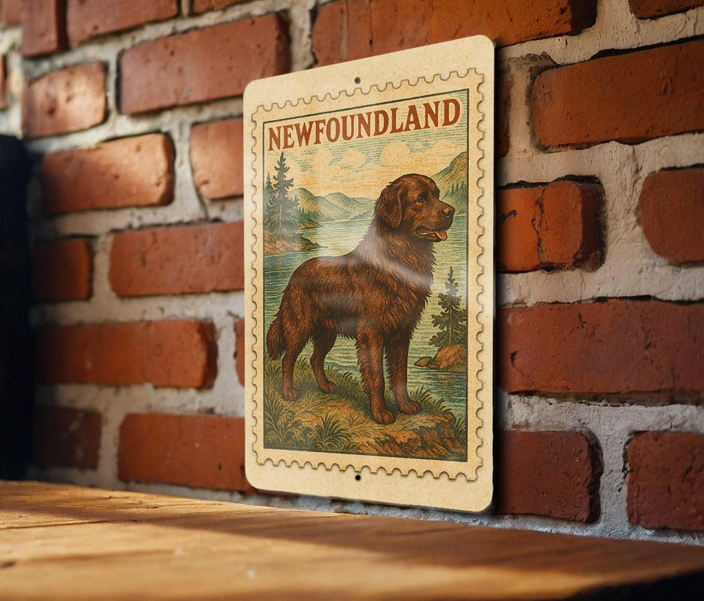 Newfoundland Vintage Stamp Style Metal Sign, Newfoundland Canada Travel Souvenir Wall Decor, Province Landmark Signage Gift — photo 2