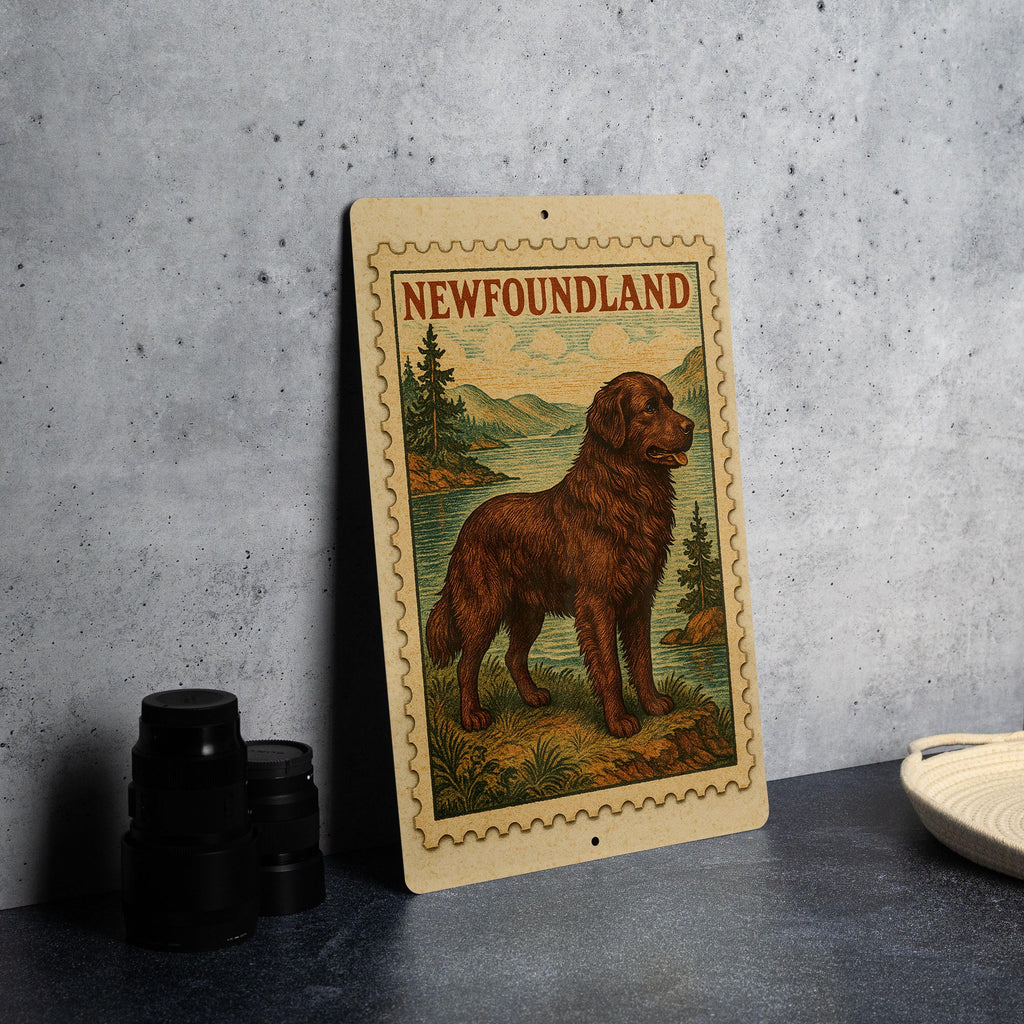 Newfoundland Vintage Stamp Style Metal Sign, Newfoundland Canada Travel Souvenir Wall Decor, Province Landmark Signage Gift — photo 4