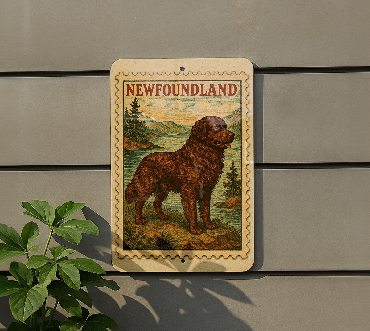 Newfoundland Vintage Stamp Style Metal Sign, Newfoundland Canada Travel Souvenir Wall Decor, Province Landmark Signage Gift — photo 5