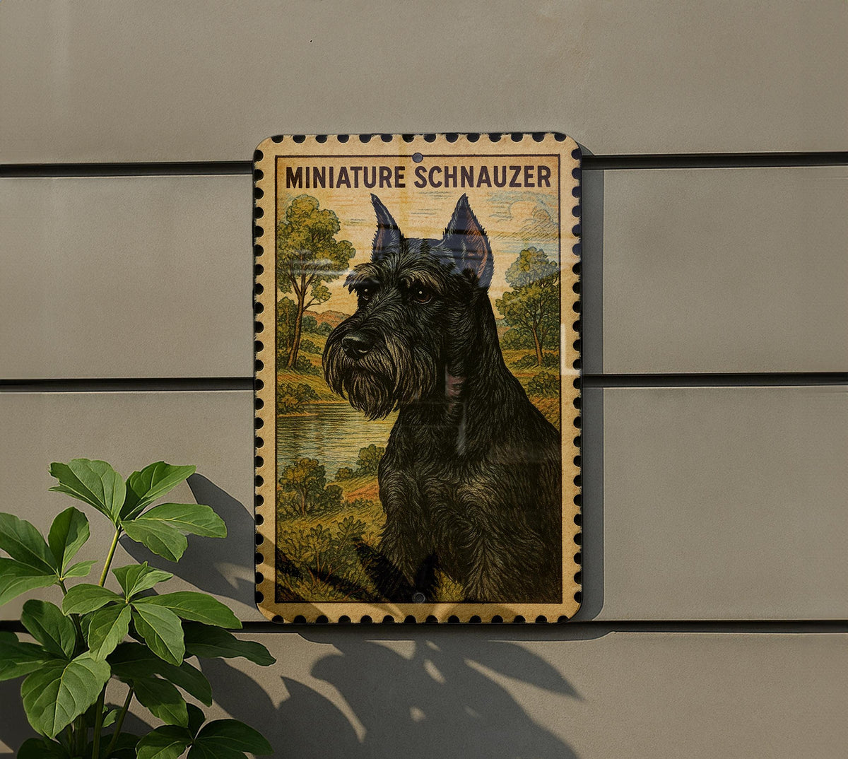 Miniature Schnauzer Vintage Stamp Style Metal Sign, Schnauzer Dog Wall Decor, Pet Lover Gift, Dog Breed Sign — photo 5