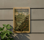 Shikoku Japan Vintage Stamp Style Metal Sign, Shikoku Island Travel Souvenir Decor, Japanese Map Landmark Wall Plaque — photo 5