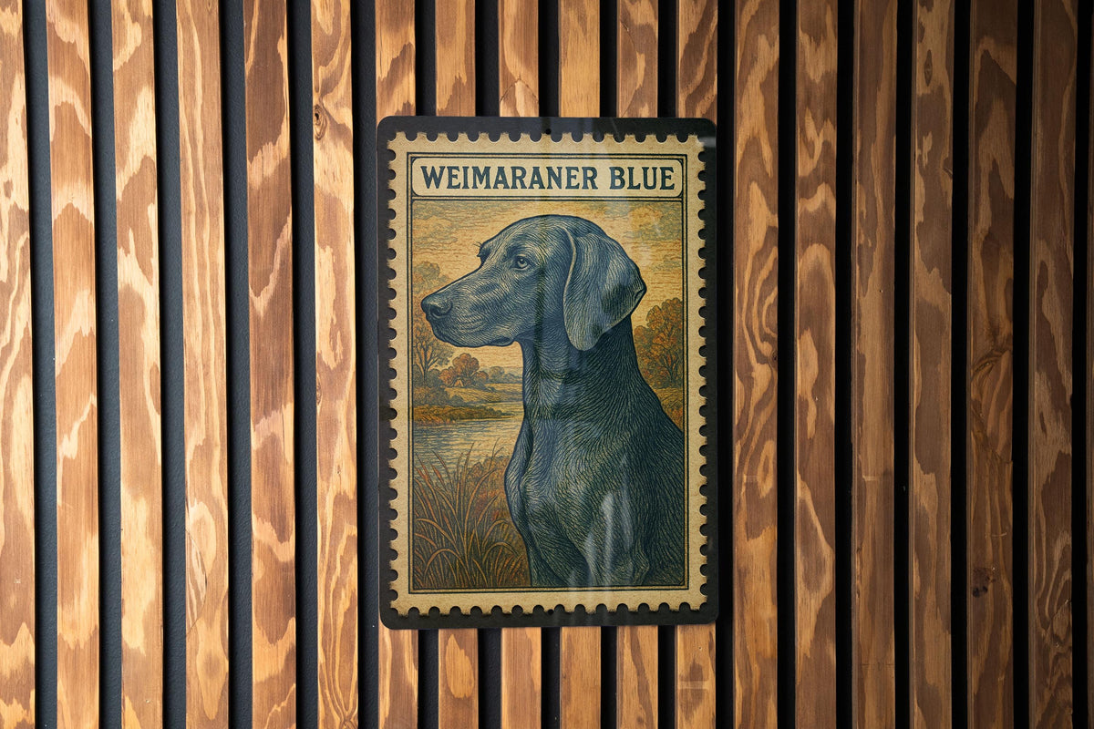 Weimaraner Dog Vintage Stamp Style Metal Sign, Weimaraner Breed Decor, Dog Lover Gift, Pet Memorial Plaque, Kennel Sign — photo 3