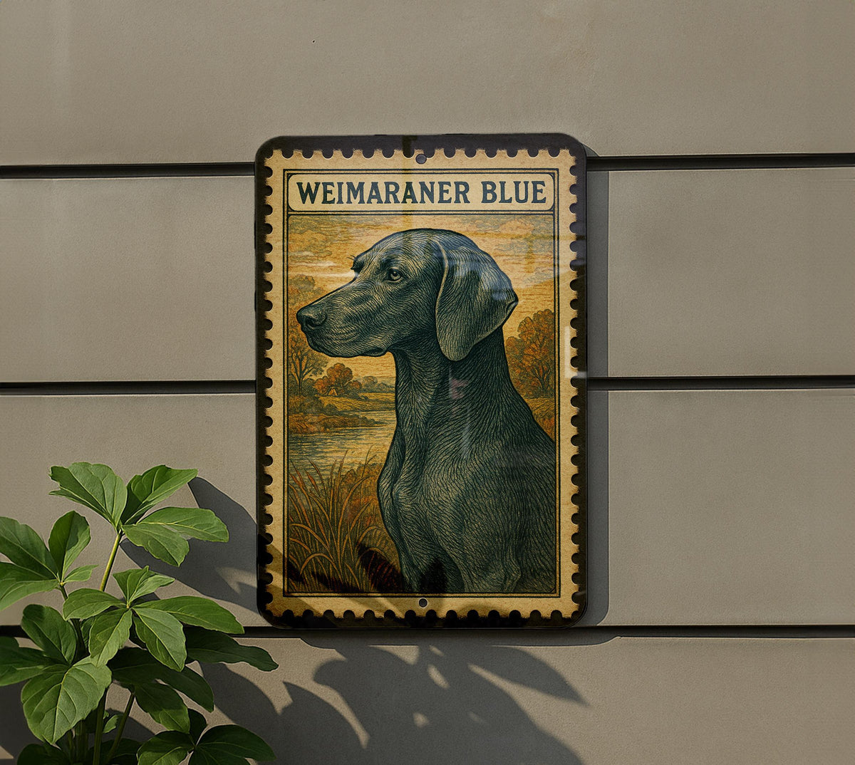 Weimaraner Dog Vintage Stamp Style Metal Sign, Weimaraner Breed Decor, Dog Lover Gift, Pet Memorial Plaque, Kennel Sign — photo 5