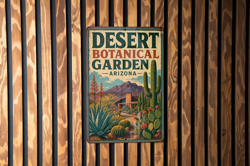 Desert Botanical Garden Arizona Vintage Style Metal Sign, Phoenix AZ Botanical Garden Decor, Southwest Cactus Garden Souvenir Sign — photo 3