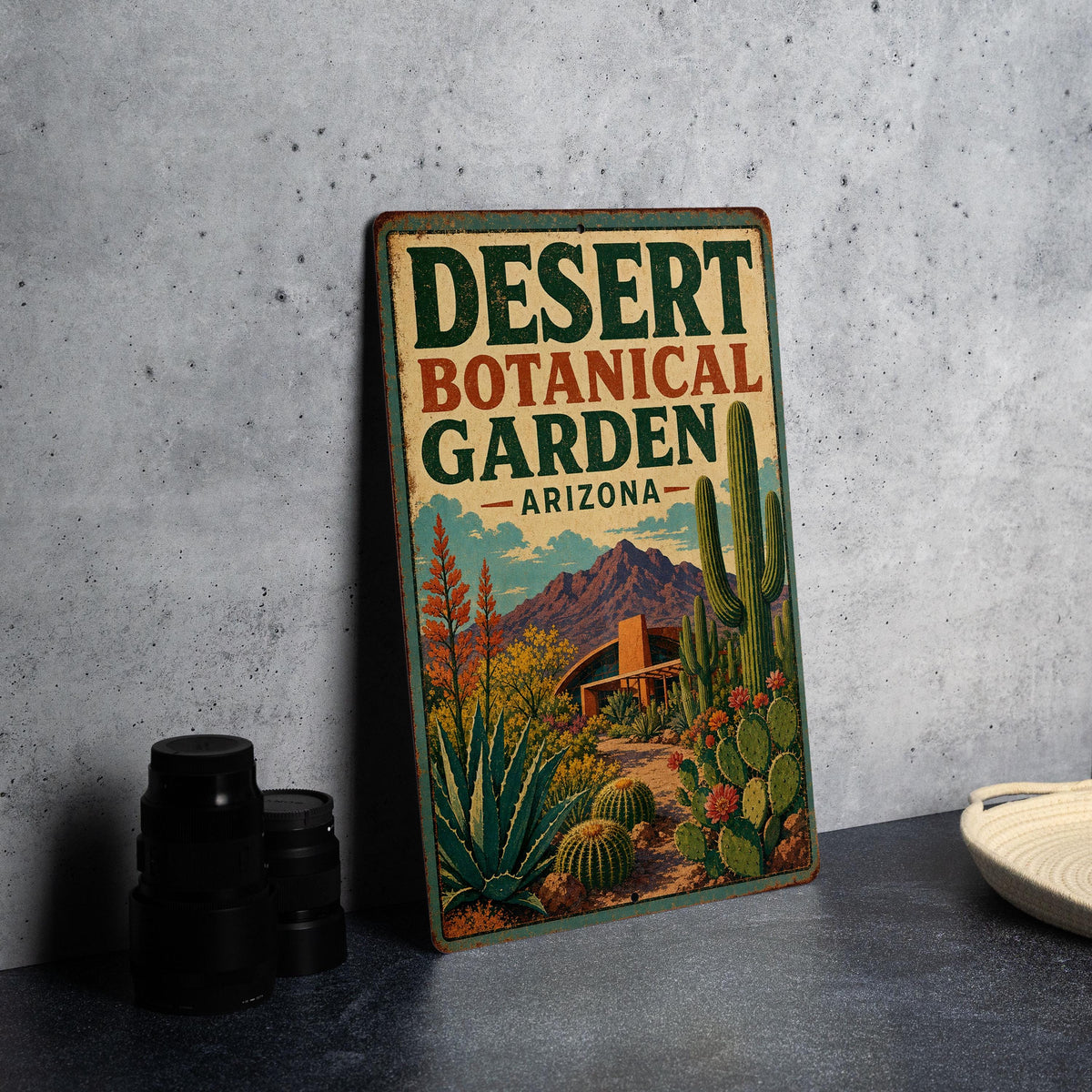 Desert Botanical Garden Arizona Vintage Style Metal Sign, Phoenix AZ Botanical Garden Decor, Southwest Cactus Garden Souvenir Sign — photo 4