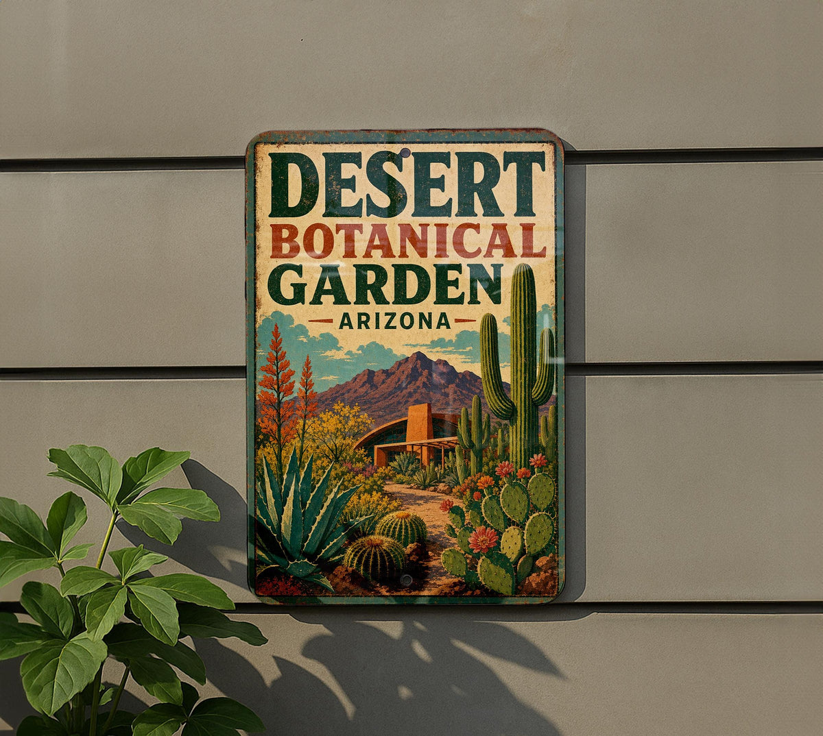 Desert Botanical Garden Arizona Vintage Style Metal Sign, Phoenix AZ Botanical Garden Decor, Southwest Cactus Garden Souvenir Sign — photo 5