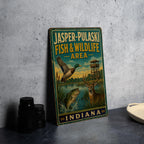 Jasper-Pulaski Fish and Wildlife Area Indiana Vintage Style Metal Sign, Indiana Wildlife Refuge Decor, Outdoor Nature Sign — photo 4