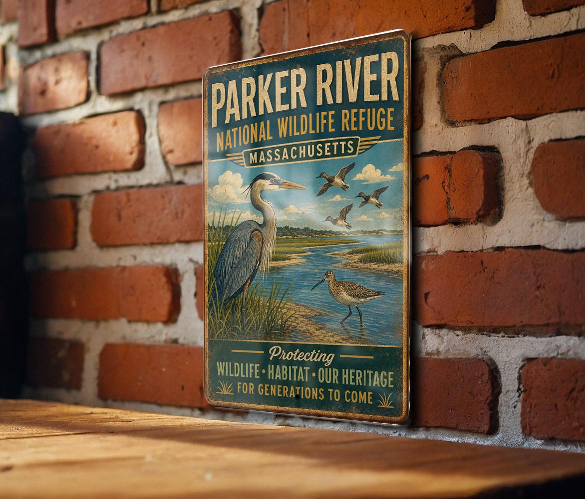 Parker River National Wildlife Refuge Massachusetts Vintage Style Metal Sign Coastal Wildlife Refuge Decor Gift — photo 1