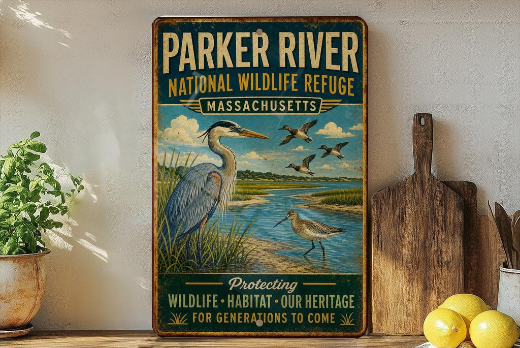 Parker River National Wildlife Refuge Massachusetts Vintage Style Metal Sign Coastal Wildlife Refuge Decor Gift — photo 3