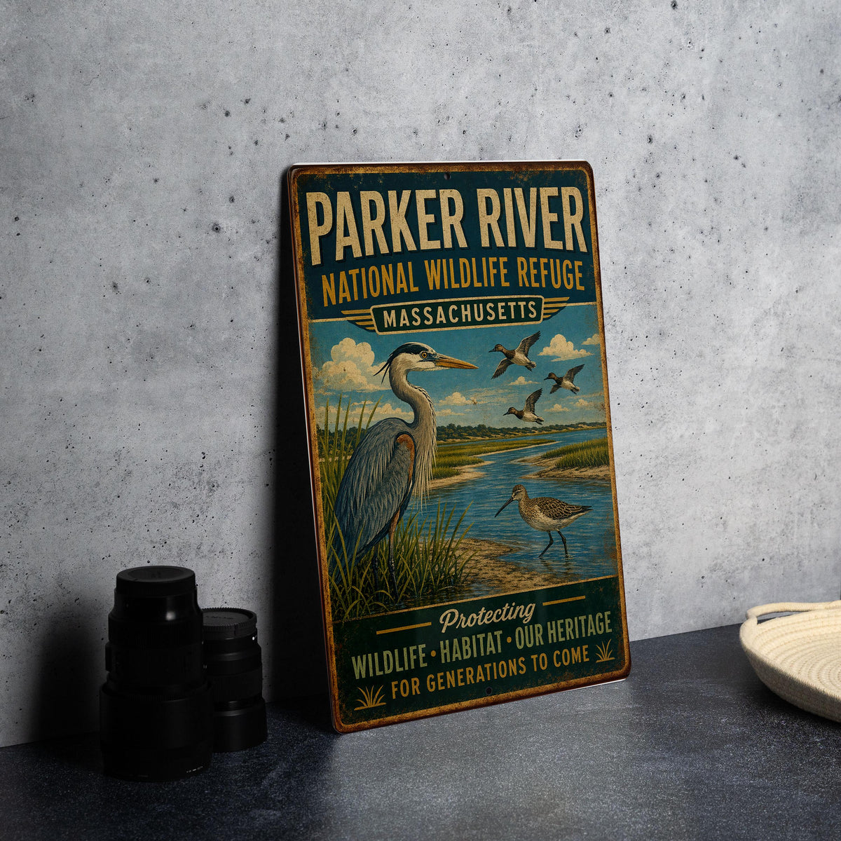 Parker River National Wildlife Refuge Massachusetts Vintage Style Metal Sign Coastal Wildlife Refuge Decor Gift — photo 4