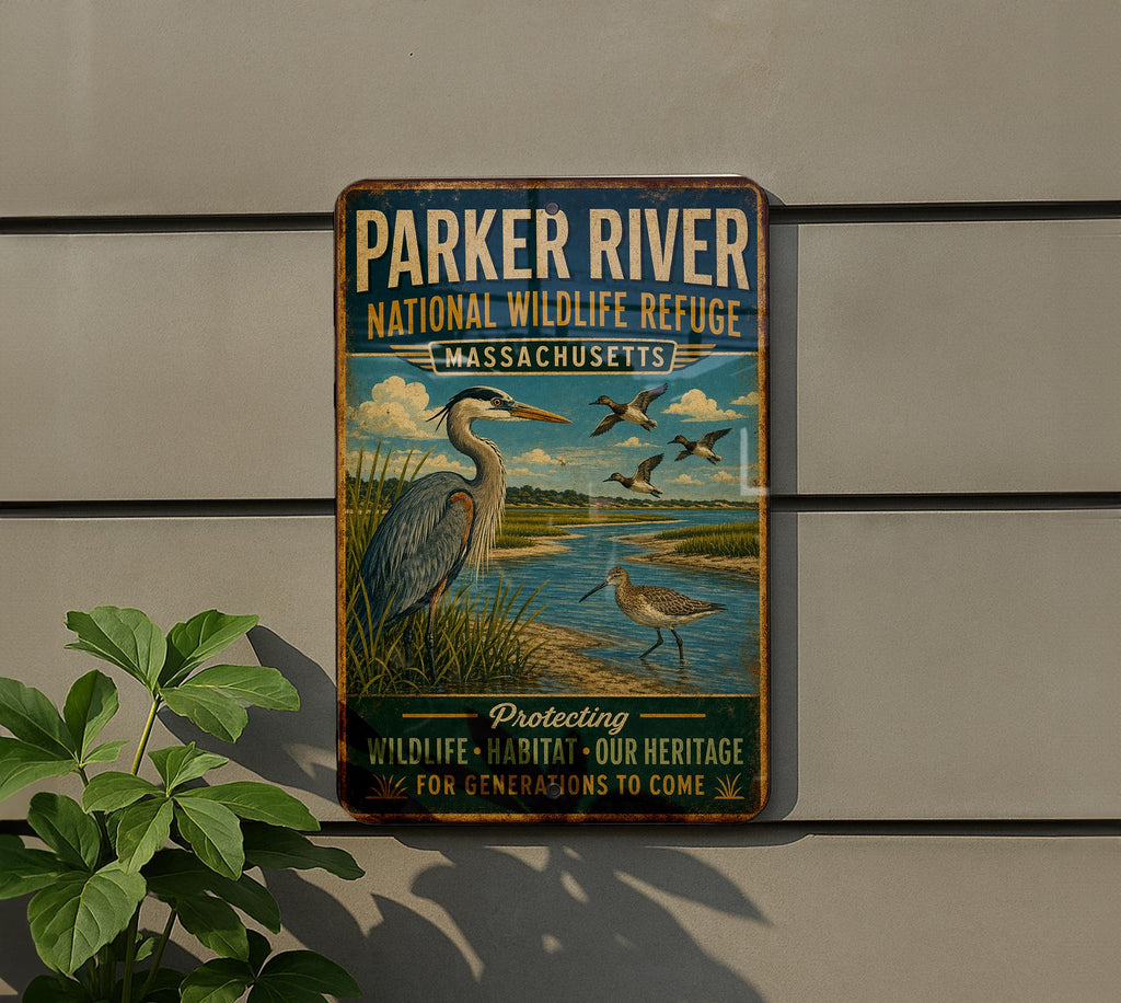 Parker River National Wildlife Refuge Massachusetts Vintage Style Metal Sign Coastal Wildlife Refuge Decor Gift — photo 5