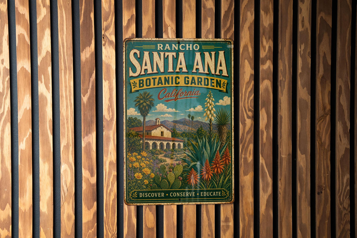 Rancho Santa Ana Botanic Garden California Vintage Style Metal Sign, Botanical Garden Souvenir Decor, Rancho Santa Ana Garden Sign — photo 2