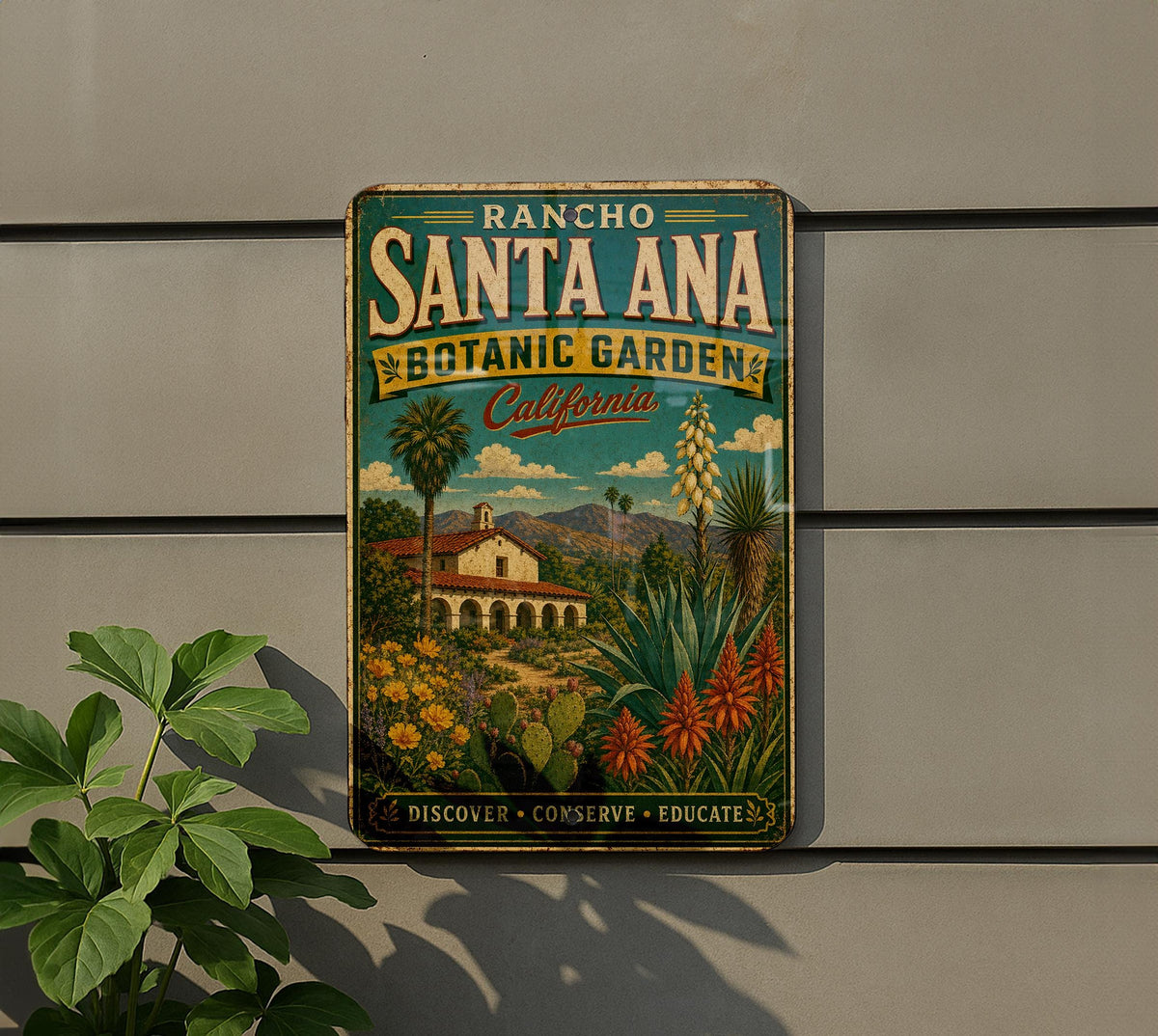 Rancho Santa Ana Botanic Garden California Vintage Style Metal Sign, Botanical Garden Souvenir Decor, Rancho Santa Ana Garden Sign — photo 5