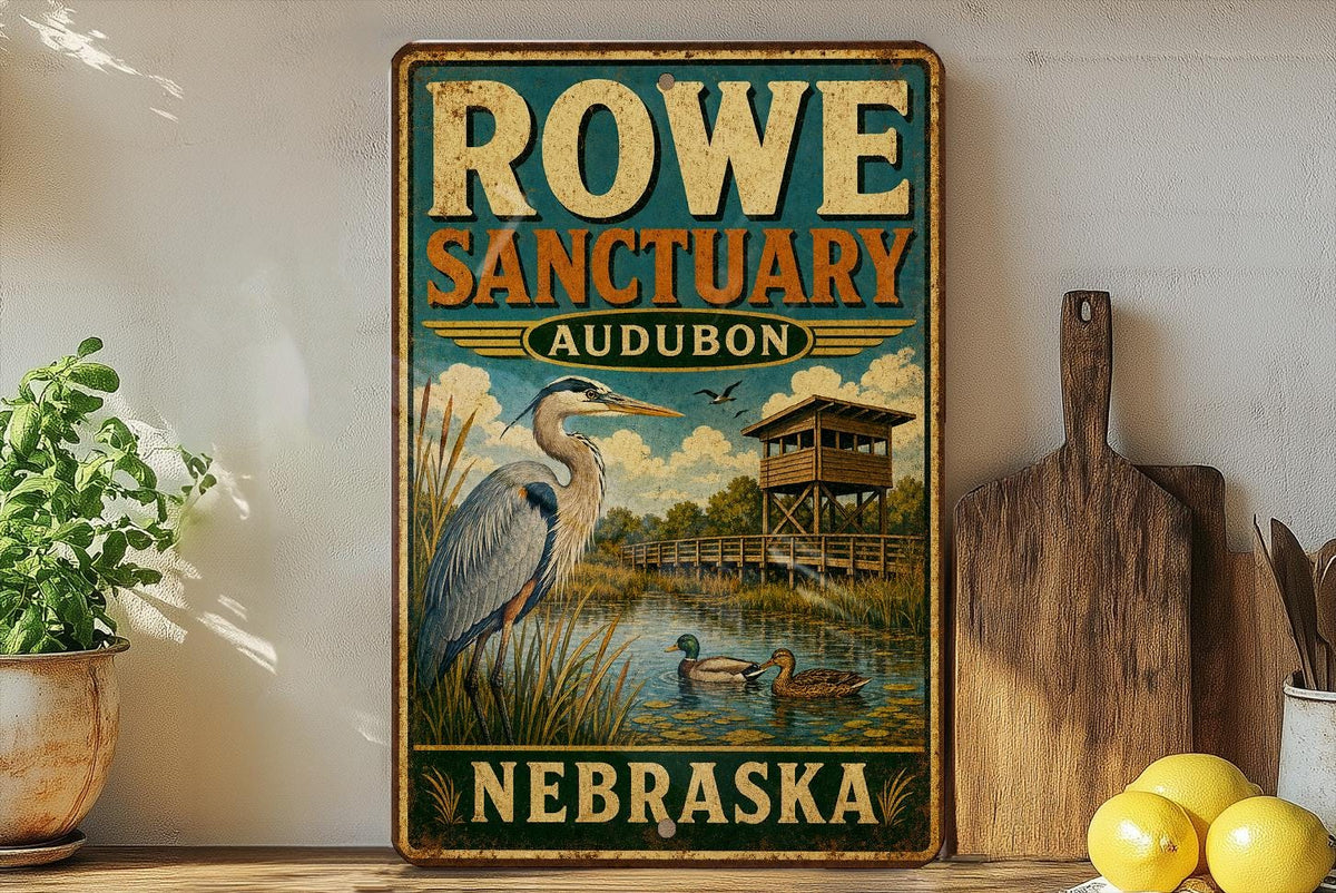 Rowe Sanctuary Audubon Nebraska Vintage Style Metal Sign, Bird Sanctuary Nature Reserve Decor, Nebraska Wildlife Gift — photo 3