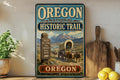 Oregon National Historic Trail Metal Sign, Vintage Oregon Trail Landmark Decor, Historic Route Wall Plaque, Oregon Travel Souvenir Sign — photo 1