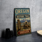 Oregon National Historic Trail Metal Sign, Vintage Oregon Trail Landmark Decor, Historic Route Wall Plaque, Oregon Travel Souvenir Sign — photo 4