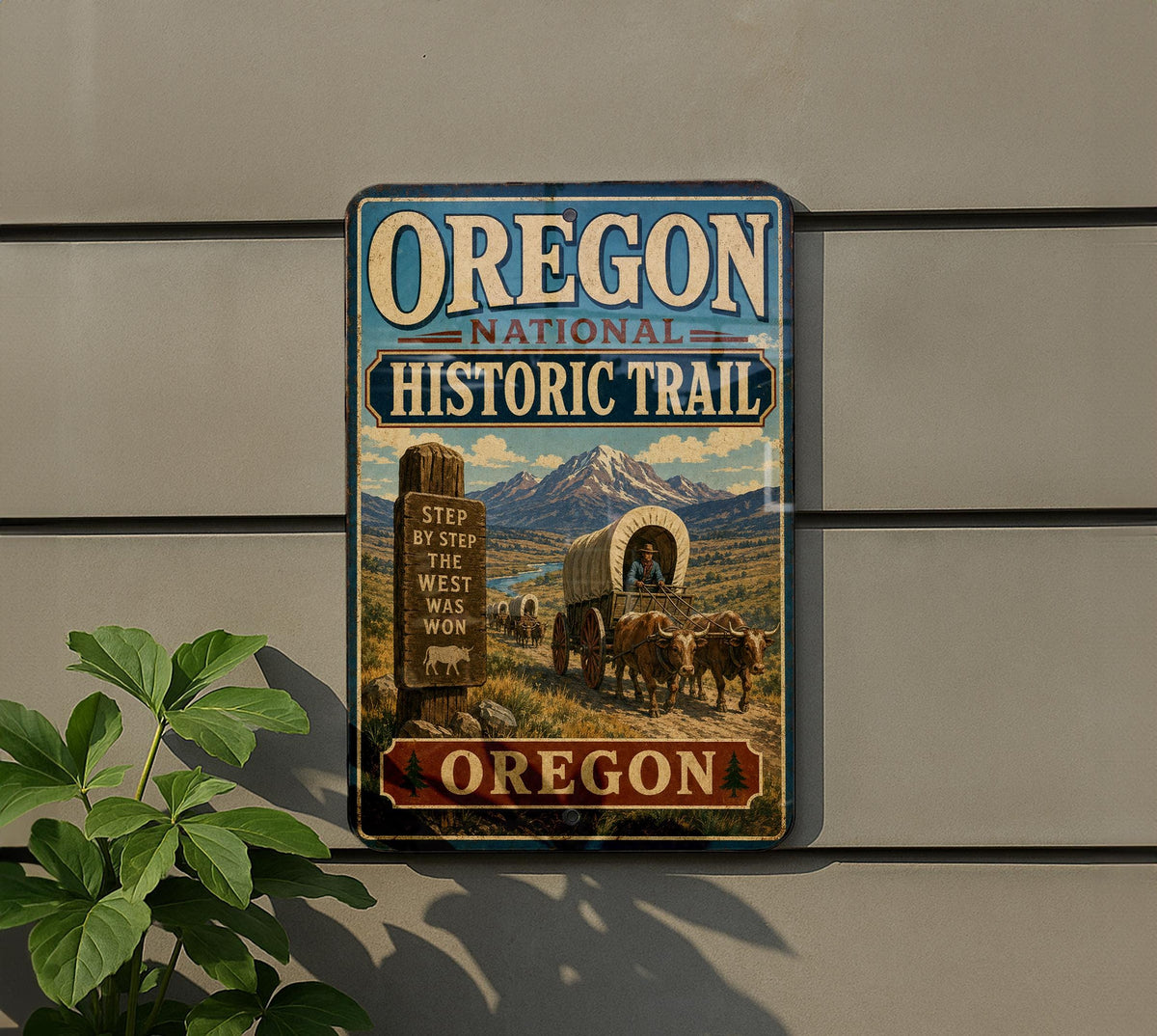 Oregon National Historic Trail Metal Sign, Vintage Oregon Trail Landmark Decor, Historic Route Wall Plaque, Oregon Travel Souvenir Sign — photo 5