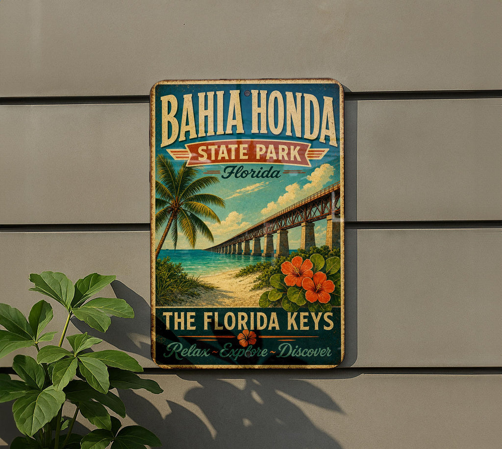 Bahia Honda State Park Florida Vintage Style Metal Sign, Florida Keys Souvenir Wall Decor, Beach Camping Travel Gift — photo 5