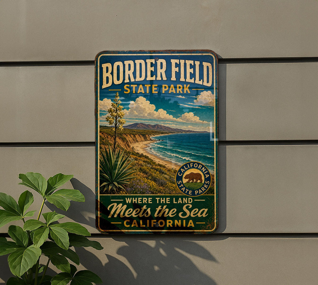 Vintage Border Field State Park California Metal Sign, San Diego Coastal Park Souvenir Plaque, Outdoor Recreation Decor — photo 5