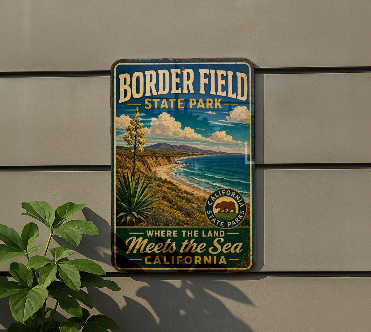 Vintage Border Field State Park California Metal Sign, San Diego Coastal Park Souvenir Plaque, Outdoor Recreation Decor — photo 5