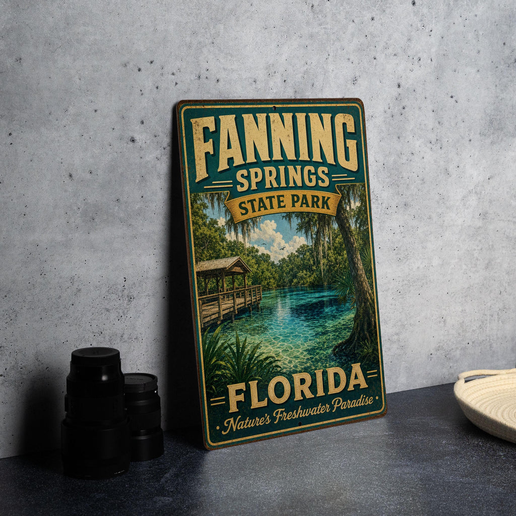 Fanning Springs State Park Florida Vintage Style Metal Sign, Nature Park Souvenir Wall Decor, Travel Landmark Sign — photo 4