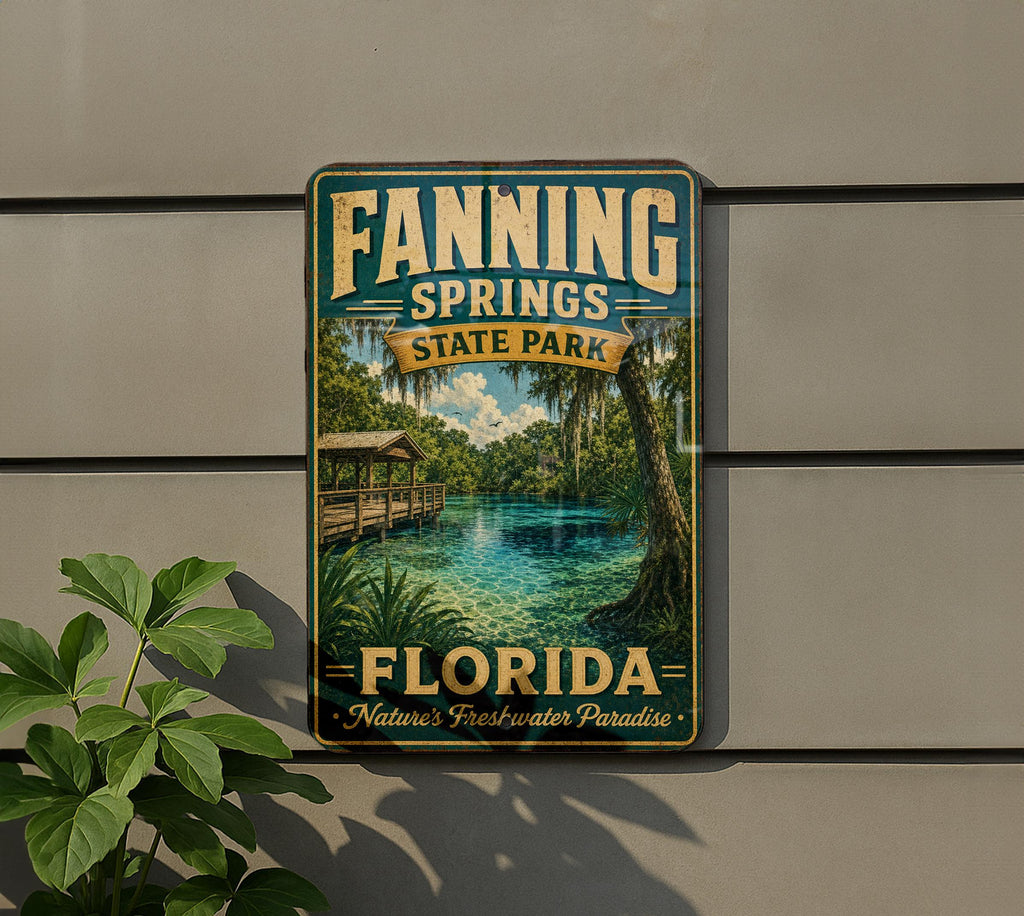 Fanning Springs State Park Florida Vintage Style Metal Sign, Nature Park Souvenir Wall Decor, Travel Landmark Sign — photo 5