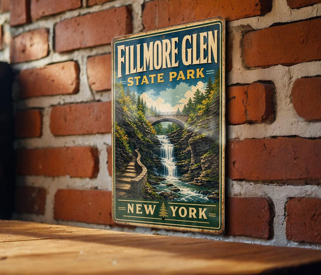 Fillmore Glen State Park New York Vintage Style Metal Sign, Finger Lakes Park Souvenir Plaque, Outdoor Adventure Decor — photo 3