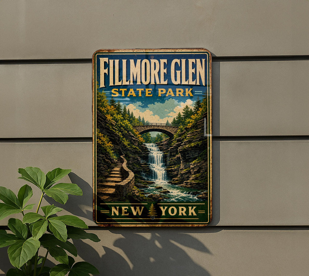 Fillmore Glen State Park New York Vintage Style Metal Sign, Finger Lakes Park Souvenir Plaque, Outdoor Adventure Decor — photo 5