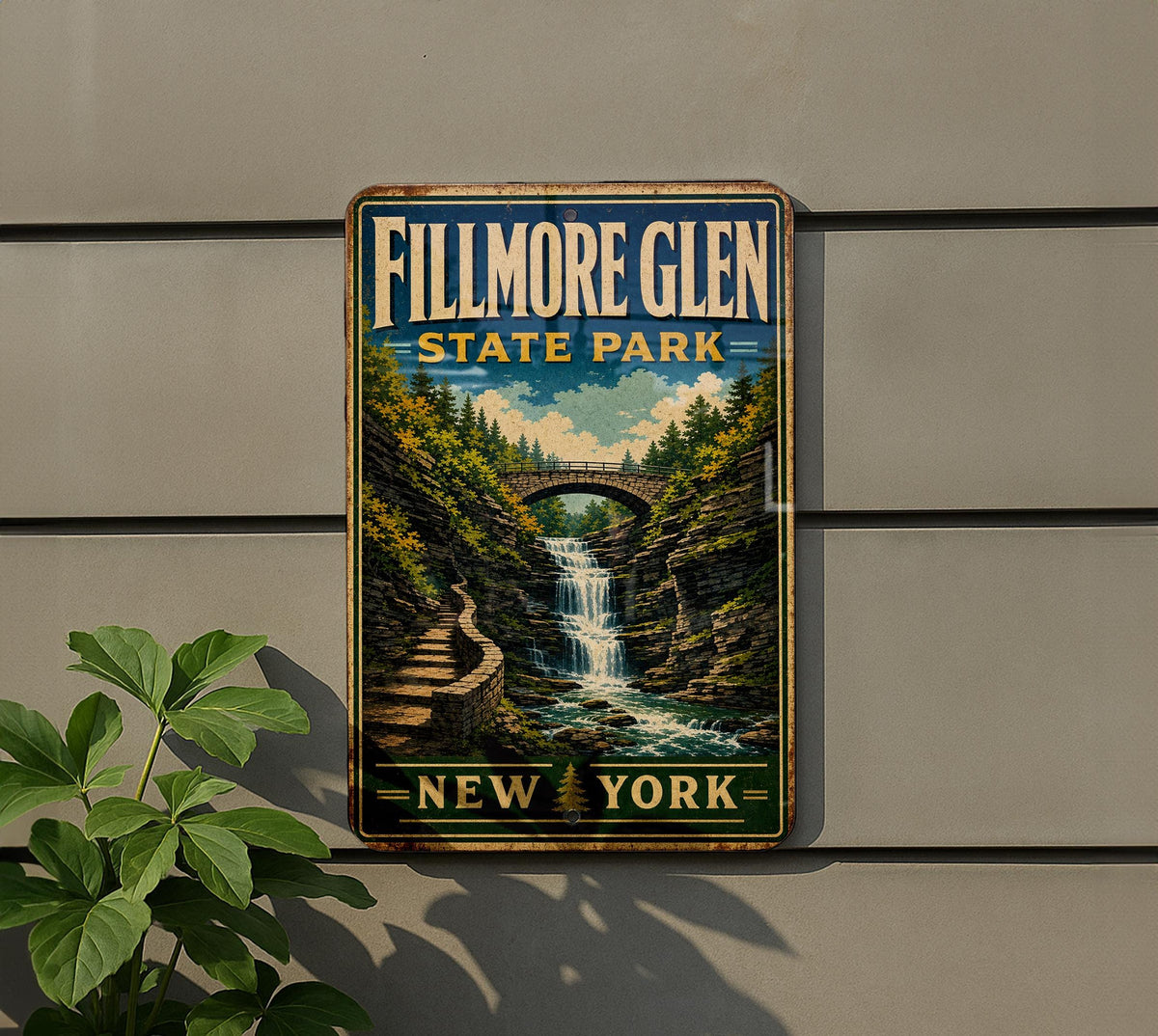 Fillmore Glen State Park New York Vintage Style Metal Sign, Finger Lakes Park Souvenir Plaque, Outdoor Adventure Decor — photo 5