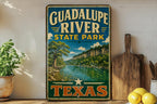 Guadalupe River State Park Texas Vintage Style Metal Sign, Hill Country Park Decor, Rustic Cabin Lake House Wall Sign — photo 3