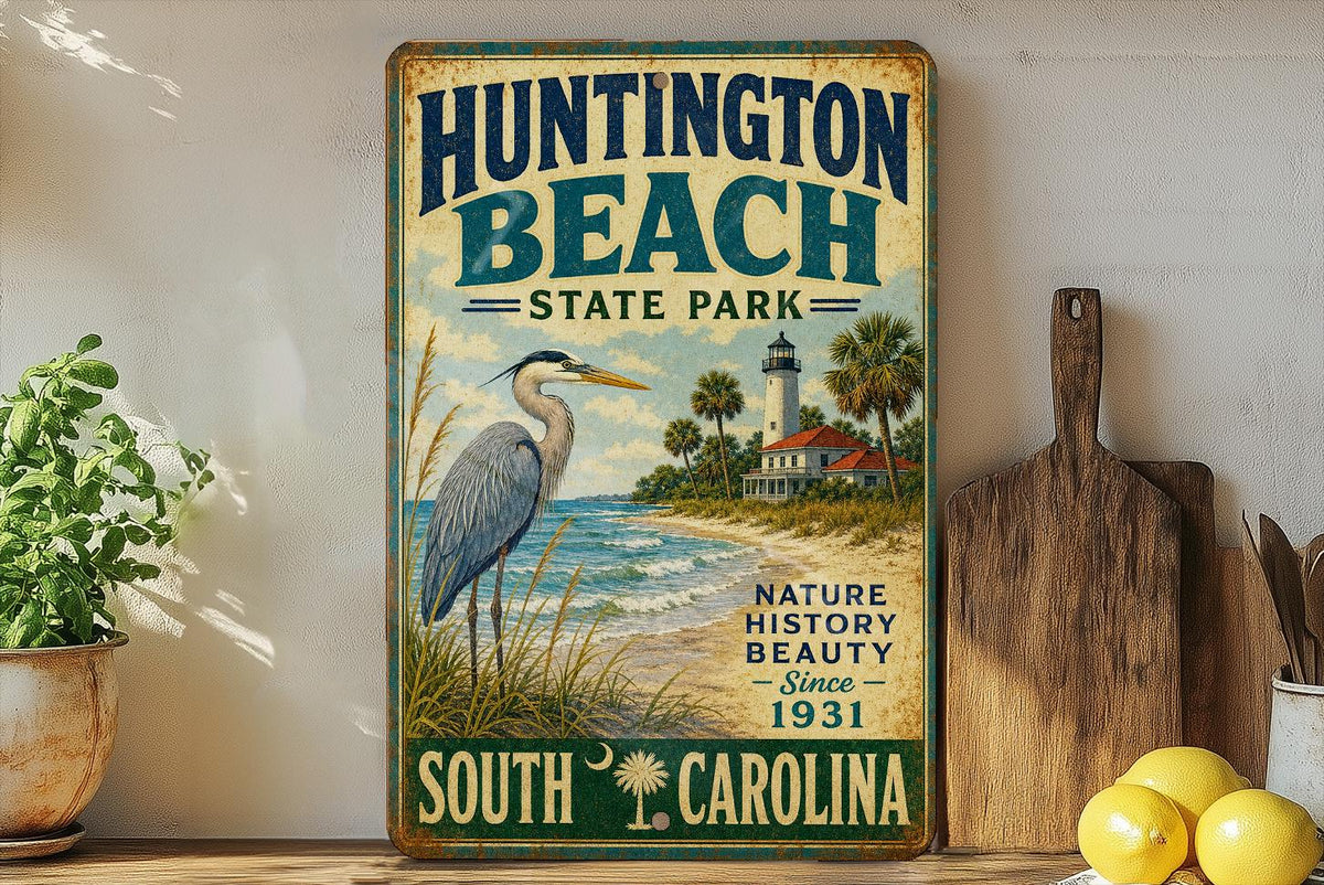 Huntington Beach State Park South Carolina Vintage Metal Sign, Coastal Beach Nature Decor, SC State Park Souvenir Plaque — photo 2