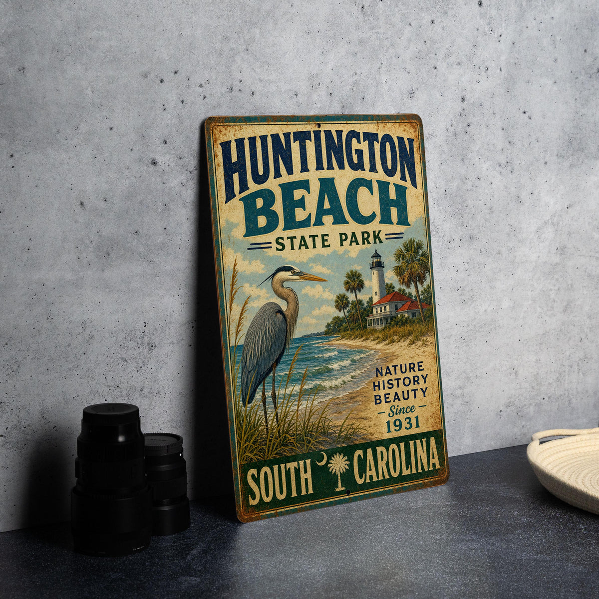 Huntington Beach State Park South Carolina Vintage Metal Sign, Coastal Beach Nature Decor, SC State Park Souvenir Plaque — photo 4