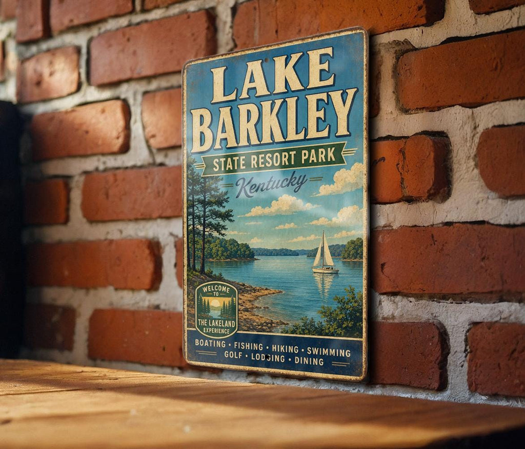 Lake Barkley State Resort Park Kentucky Vintage Style Metal Sign, Lake Barkley Wall Decor, Park Souvenir Sign — photo 2