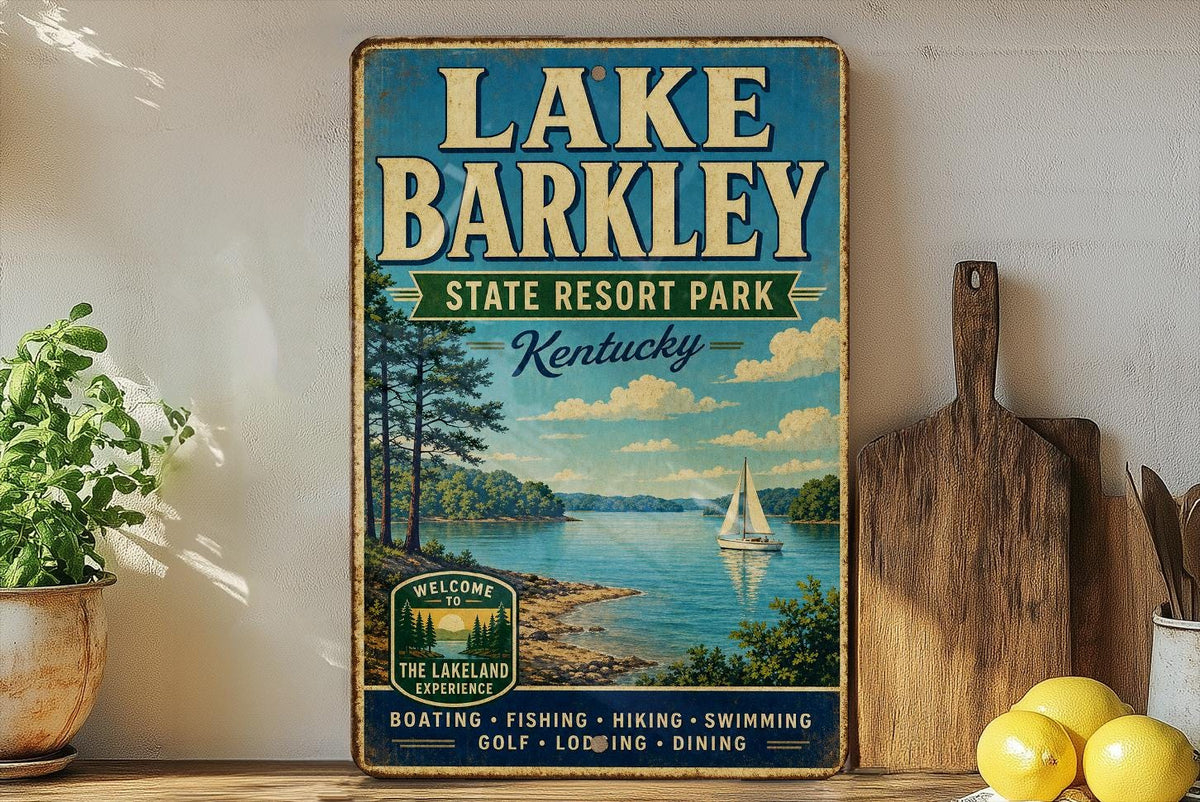 Lake Barkley State Resort Park Kentucky Vintage Style Metal Sign, Lake Barkley Wall Decor, Park Souvenir Sign — photo 3