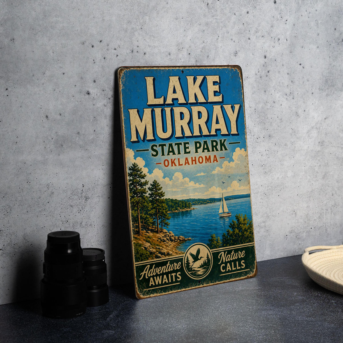 Lake Murray State Park Oklahoma Vintage Style Metal Sign, Travel Souvenir Wall Decor, Outdoor Recreation Cabin Lake House Sign — photo 4