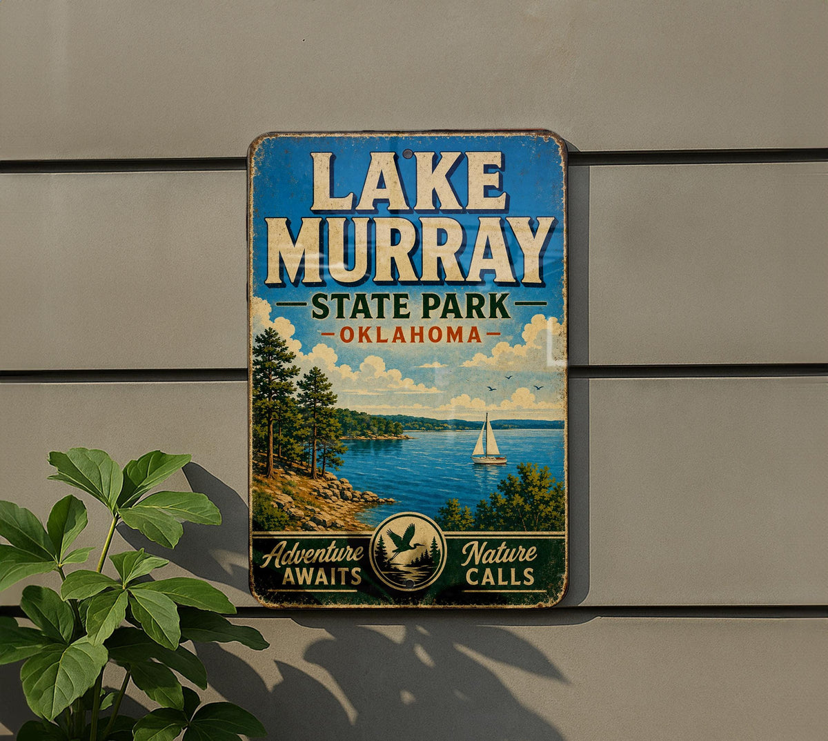Lake Murray State Park Oklahoma Vintage Style Metal Sign, Travel Souvenir Wall Decor, Outdoor Recreation Cabin Lake House Sign — photo 5