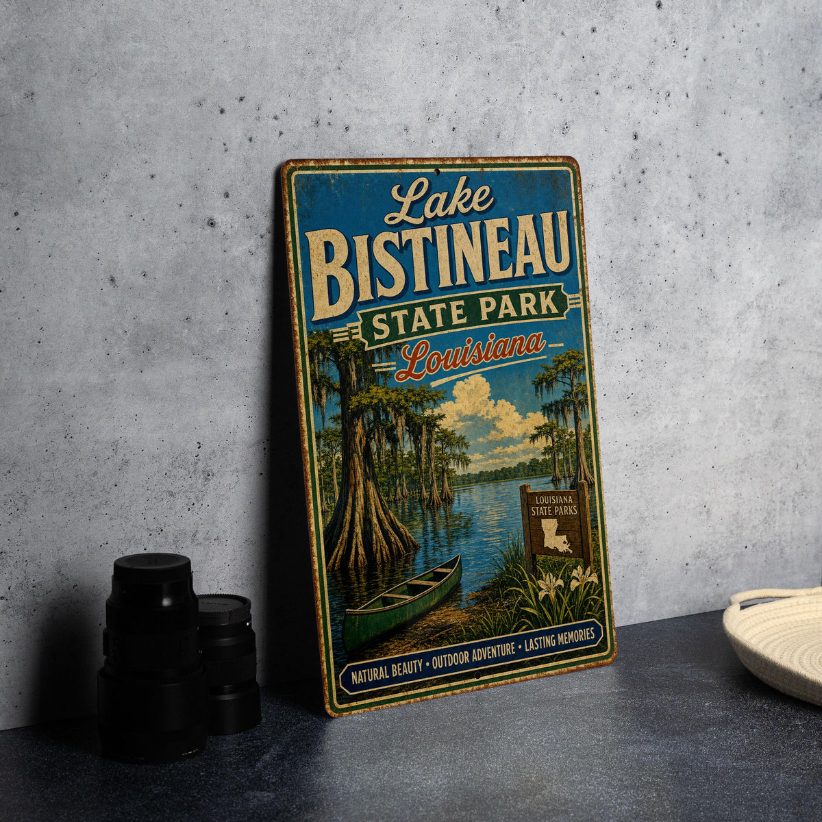 Lake Bistineau State Park Louisiana Vintage Style Metal Sign, Lake Bistineau Wall Decor, Louisiana State Park Sign — photo 4