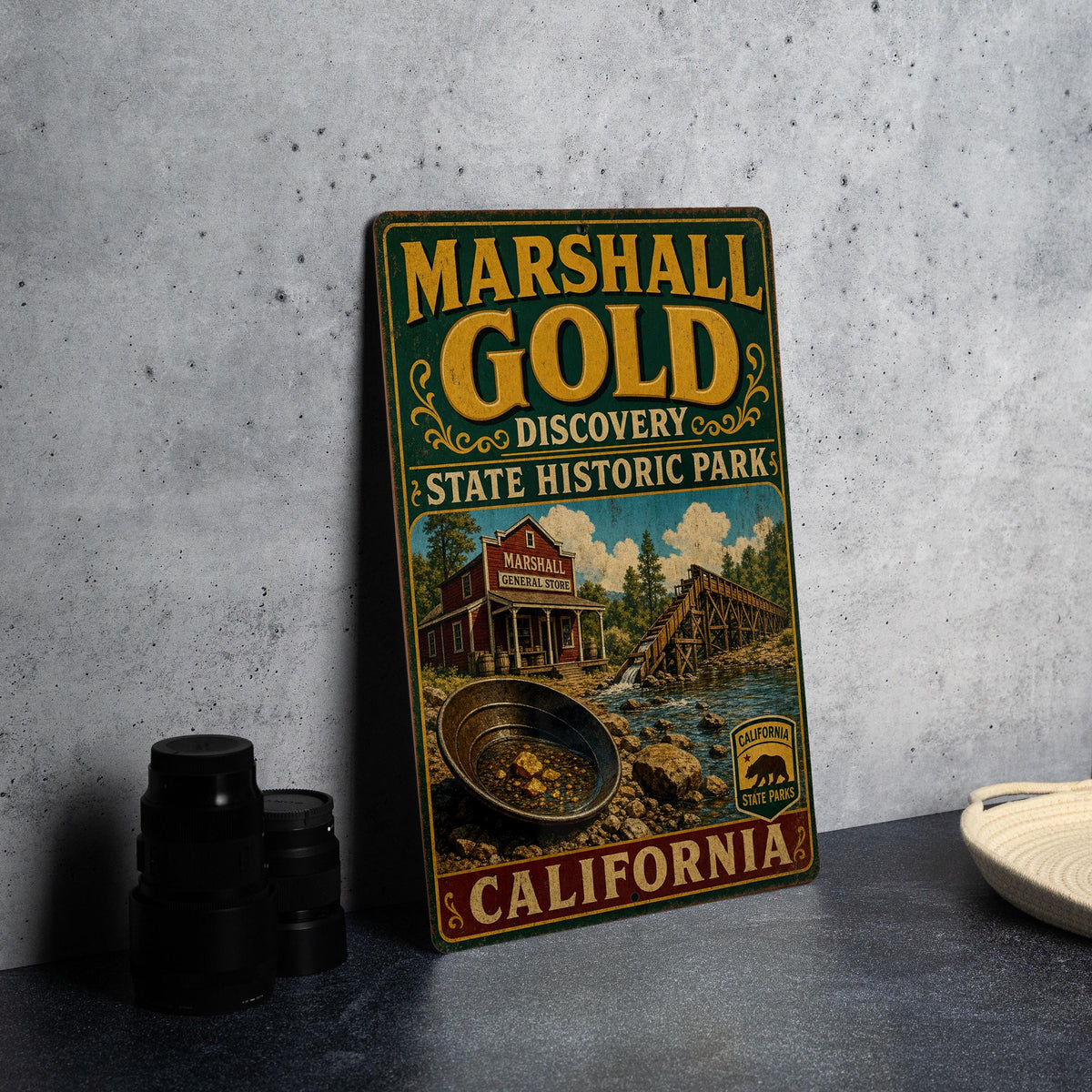 Vintage Style Marshall Gold Discovery State Historic Park California Metal Sign, Gold Rush Landmark Decor, Historic Park Wall Sign — photo 4