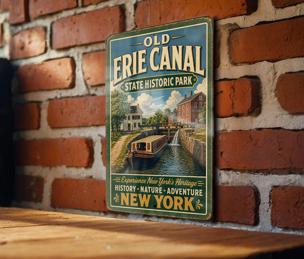 Old Erie Canal State Historic Park New York Vintage Style Metal Sign, Erie Canal Landmark Decor, Upstate NY Souvenir Sign — photo 2