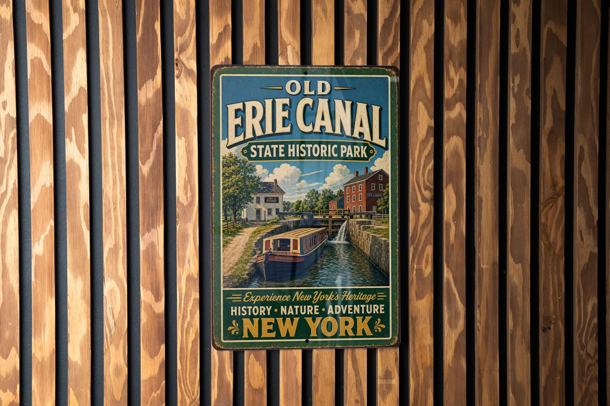 Old Erie Canal State Historic Park New York Vintage Style Metal Sign, Erie Canal Landmark Decor, Upstate NY Souvenir Sign — photo 3