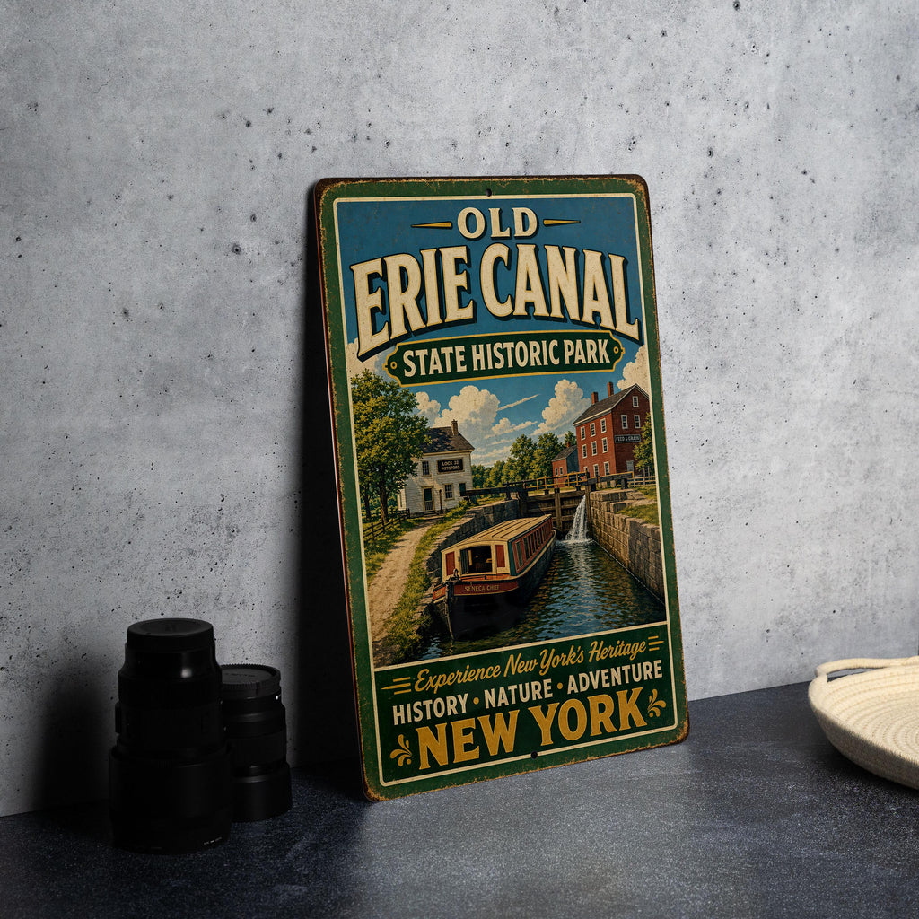 Old Erie Canal State Historic Park New York Vintage Style Metal Sign, Erie Canal Landmark Decor, Upstate NY Souvenir Sign — photo 4