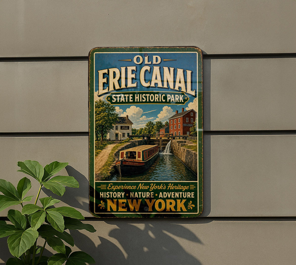 Old Erie Canal State Historic Park New York Vintage Style Metal Sign, Erie Canal Landmark Decor, Upstate NY Souvenir Sign — photo 5