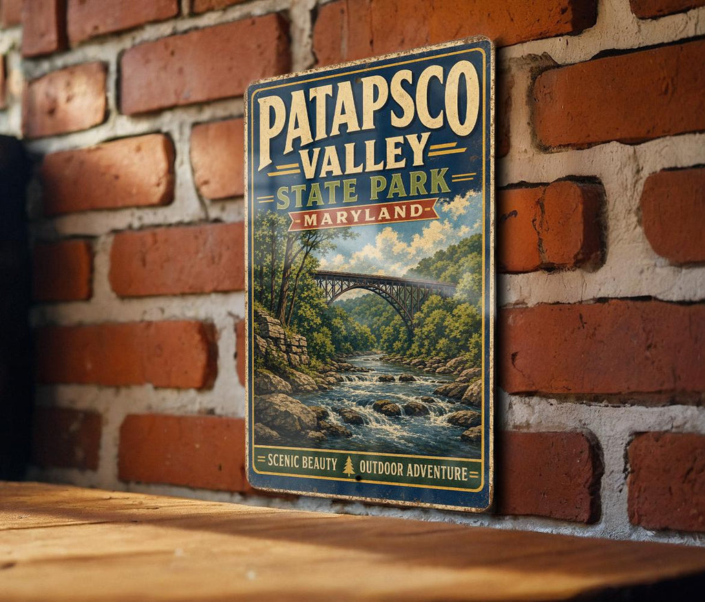 Patapsco Valley State Park Maryland Vintage Style Metal Sign, Park Souvenir Wall Decor, Outdoor Adventure Cabin Decor — photo 2