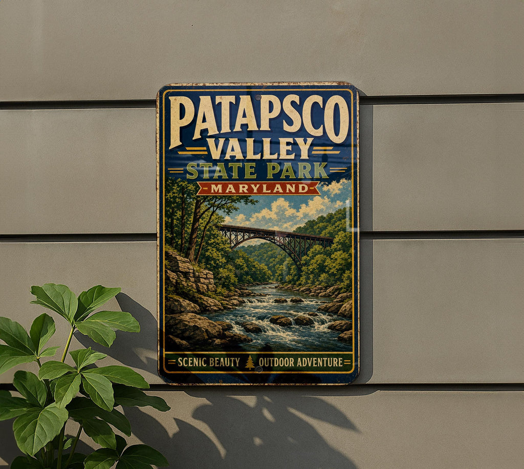 Patapsco Valley State Park Maryland Vintage Style Metal Sign, Park Souvenir Wall Decor, Outdoor Adventure Cabin Decor — photo 5
